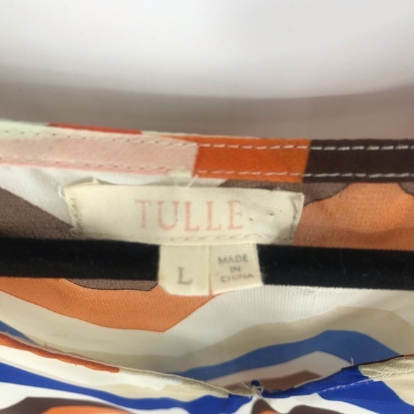 Tulle Vibrant Colorful Chevron Blouse - Picture 2 of 8